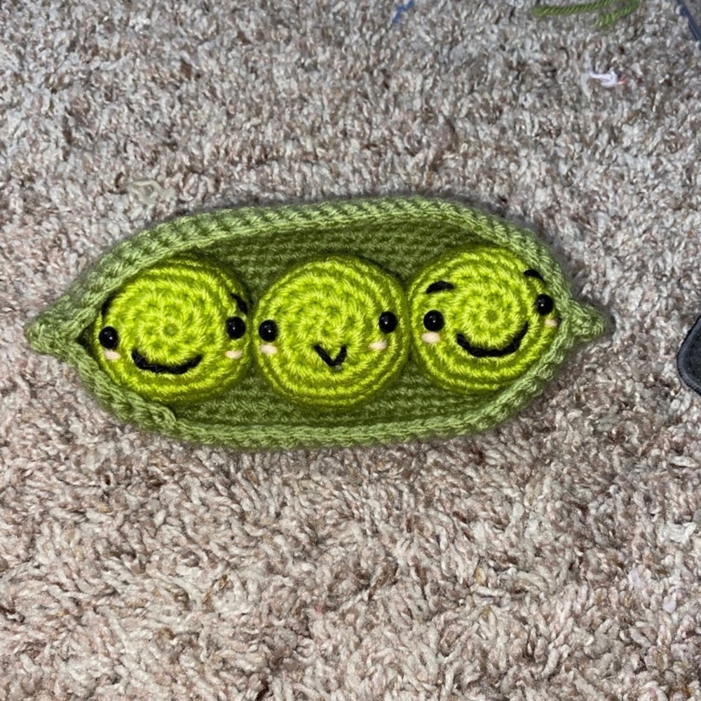 kawaii plush peas in a pod crochet